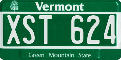VT license plate XST624