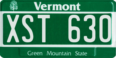 VT license plate XST630
