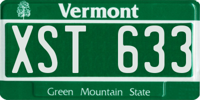 VT license plate XST633