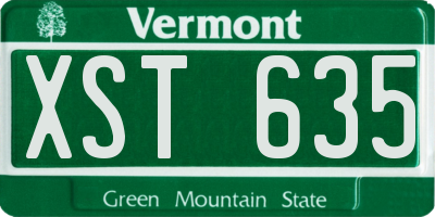VT license plate XST635