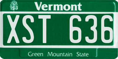VT license plate XST636