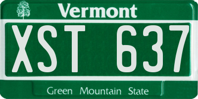 VT license plate XST637