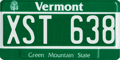 VT license plate XST638