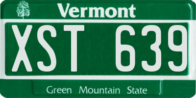 VT license plate XST639