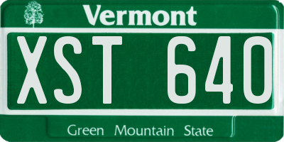 VT license plate XST640