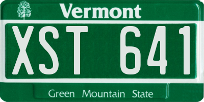 VT license plate XST641