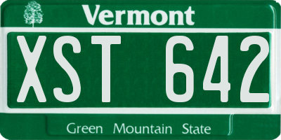 VT license plate XST642