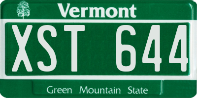 VT license plate XST644