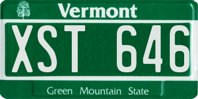 VT license plate XST646