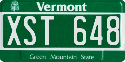 VT license plate XST648