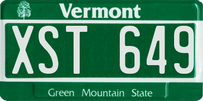 VT license plate XST649