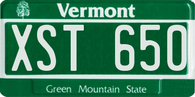 VT license plate XST650
