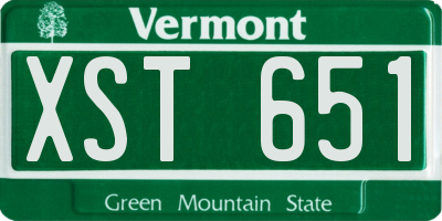 VT license plate XST651