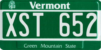 VT license plate XST652
