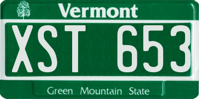 VT license plate XST653