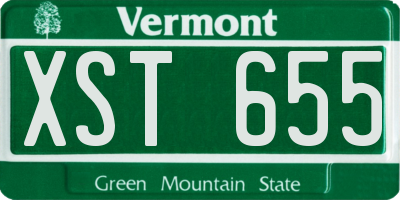 VT license plate XST655