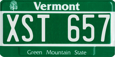 VT license plate XST657