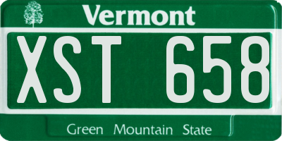 VT license plate XST658