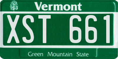 VT license plate XST661