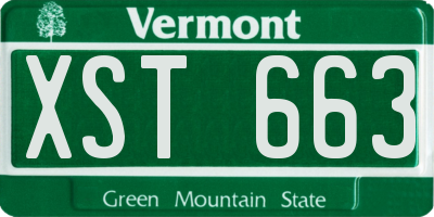 VT license plate XST663