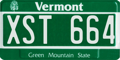 VT license plate XST664