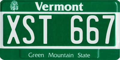 VT license plate XST667