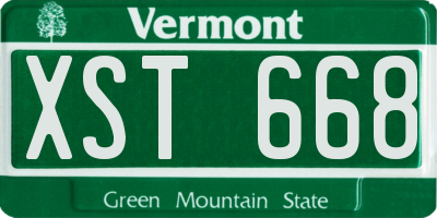 VT license plate XST668