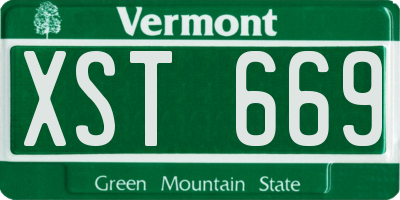VT license plate XST669