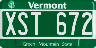 VT license plate XST672