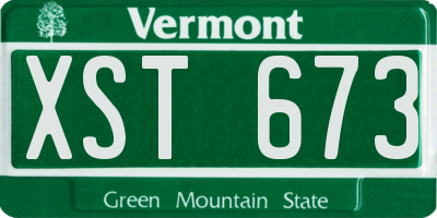 VT license plate XST673