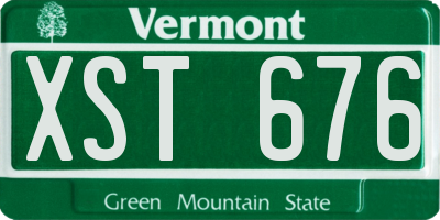 VT license plate XST676