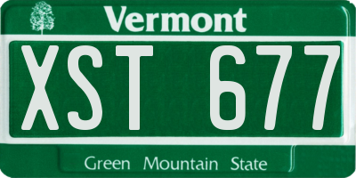 VT license plate XST677