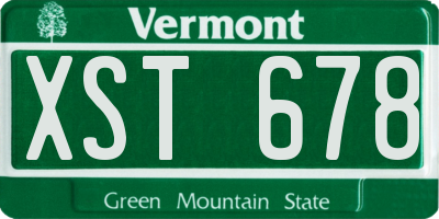 VT license plate XST678