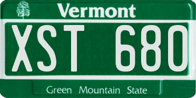 VT license plate XST680