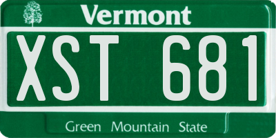 VT license plate XST681