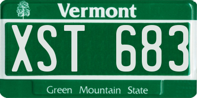 VT license plate XST683