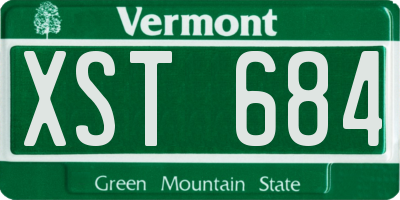 VT license plate XST684
