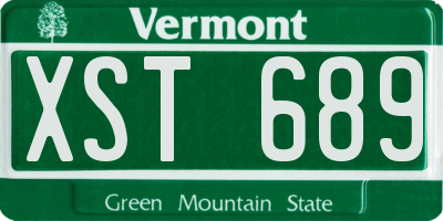 VT license plate XST689