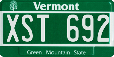 VT license plate XST692