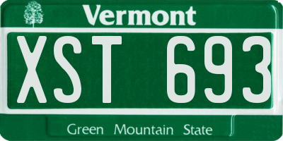 VT license plate XST693