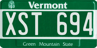 VT license plate XST694