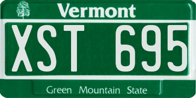 VT license plate XST695