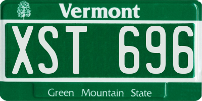 VT license plate XST696