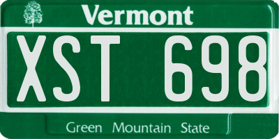 VT license plate XST698