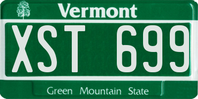 VT license plate XST699