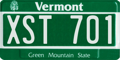 VT license plate XST701
