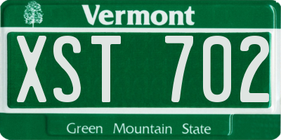 VT license plate XST702