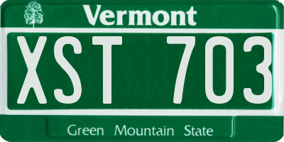 VT license plate XST703