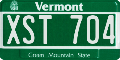 VT license plate XST704