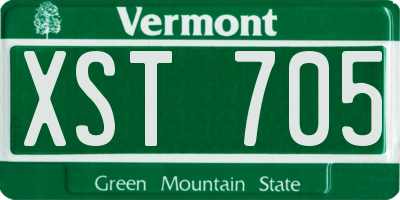 VT license plate XST705